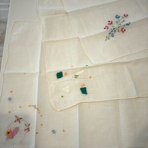 3 hand embroidered women’s or child’s? Vintage Hankies